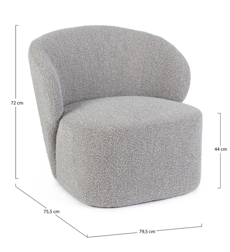 Outlet Bizzotto POLTRONA EFFETTO BUCLE' GRIGIO - BABILA