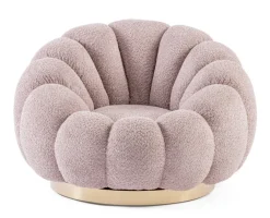 New Bizzotto POLTRONA GIREVOLE EFFETTO BOUCLE' ROSA ANTICO - FLOREL