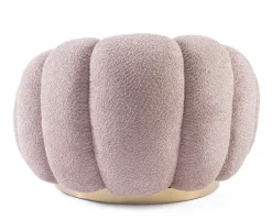 New Bizzotto POLTRONA GIREVOLE EFFETTO BOUCLE' ROSA ANTICO - FLOREL