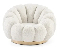 Outlet Bizzotto POLTRONA GIREVOLE EFFETTO BOUCLE' NATURALE - FLOREL