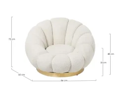 Outlet Bizzotto POLTRONA GIREVOLE EFFETTO BOUCLE' NATURALE - FLOREL