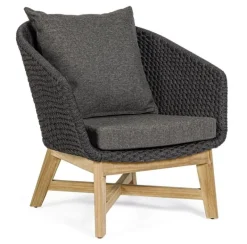 Outlet Bizzotto POLTRONA IN CORDA PER ESTERNO ANTRACITE - COACHELLA