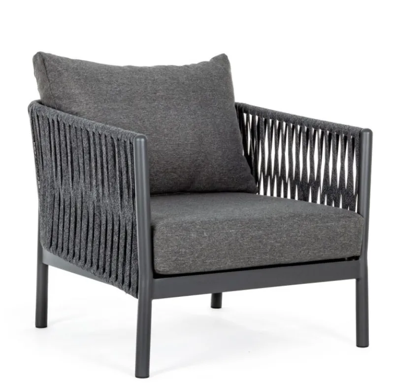 New Bizzotto POLTRONA IN CORDA PER ESTERNO ANTRACITE WG21 - FLORENCIA
