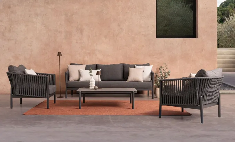 New Bizzotto POLTRONA IN CORDA PER ESTERNO ANTRACITE WG21 - FLORENCIA