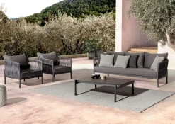 New Bizzotto POLTRONA IN CORDA PER ESTERNO ANTRACITE WG21 - FLORENCIA