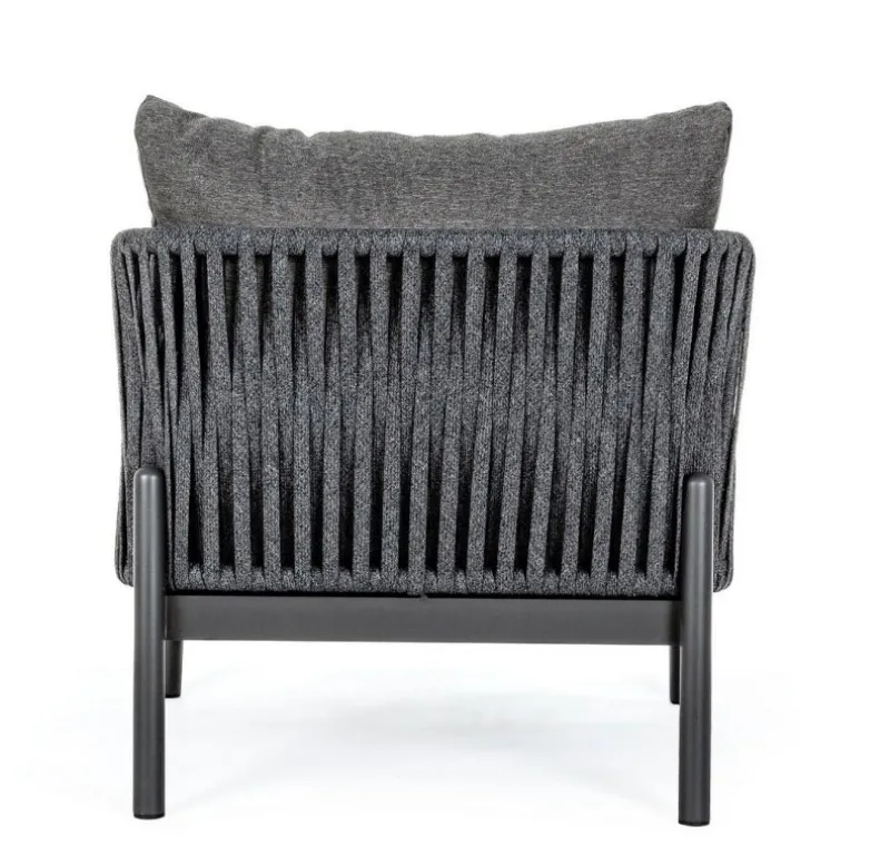 New Bizzotto POLTRONA IN CORDA PER ESTERNO ANTRACITE WG21 - FLORENCIA