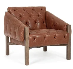 Sale Bizzotto POLTRONA IN ECOPELLE MARRONE - HARRISON