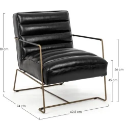 Best Bizzotto POLTRONA IN ECOPELLE NERA - BRIANNA