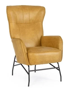 Sale Bizzotto POLTRONA IN ECOPELLE SENAPE - NASIRA