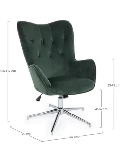 Bizzotto POLTRONA IN VELLUTO VERDE - FARIDA