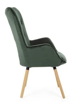 Discount Bizzotto POLTRONA IN VELLUTO VERDE BOSCO - JULIET