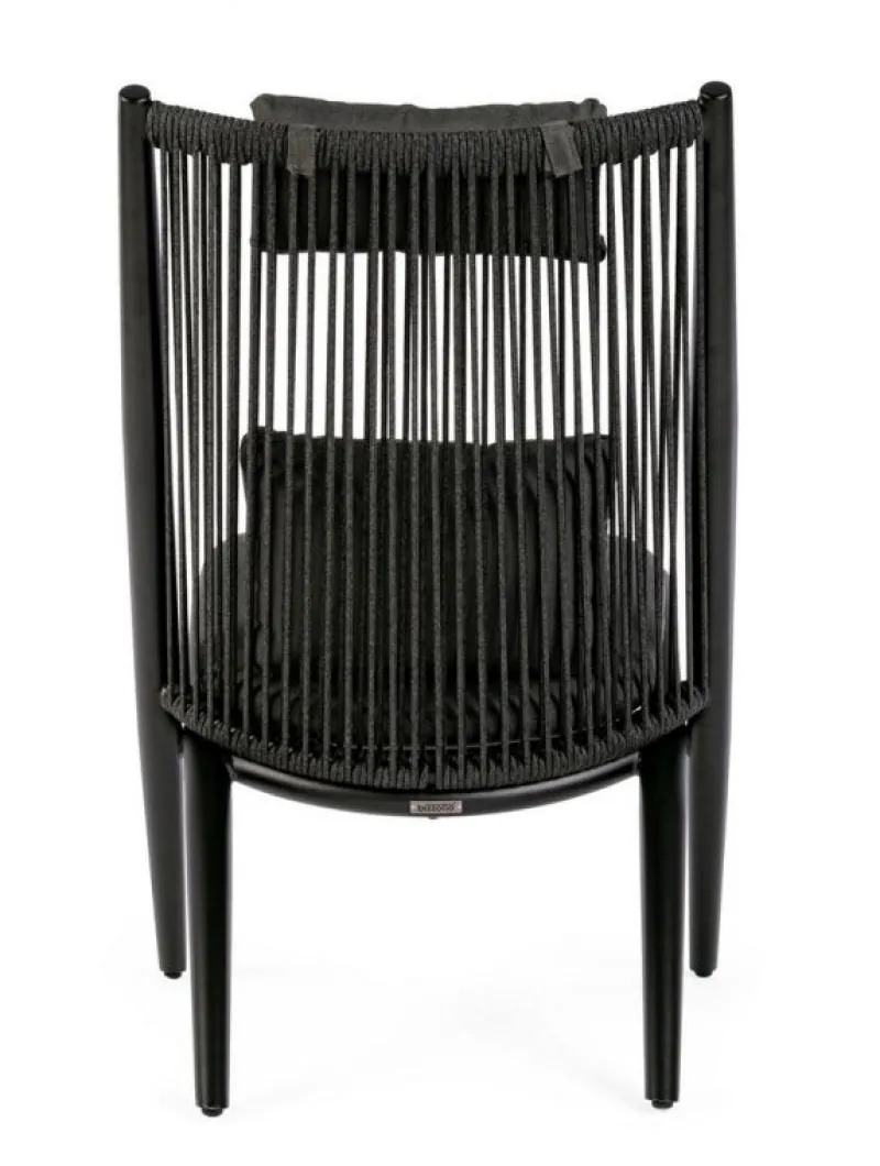 Bizzotto POLTRONA LOUNGE IN CORDA PER ESTERNO NERO XK0Y - ALOHA NEW