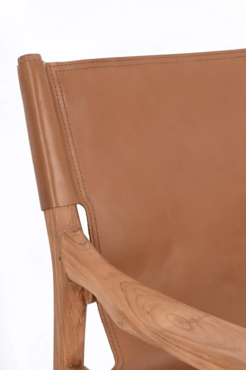 Online Bizzotto POLTRONA LOUNGE IN PELLE COGNAC - CAROLINE