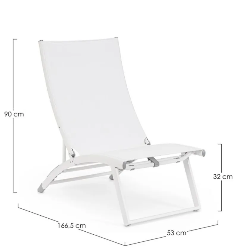 Outlet Bizzotto POLTRONA LOUNGE RECLINABILE BIANCA - TAYLOR