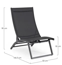 Bizzotto POLTRONA LOUNGE RECLINABILE GRIGIO SCURO - TAYLOR