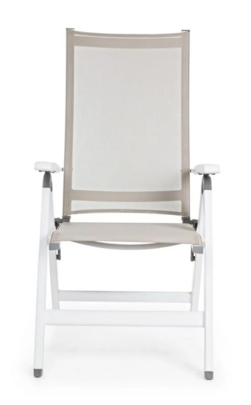 Outlet Bizzotto POLTRONA RECLINABILE IN ALLUMINIO PIEGHEVOLE BIANCA - CRUISE