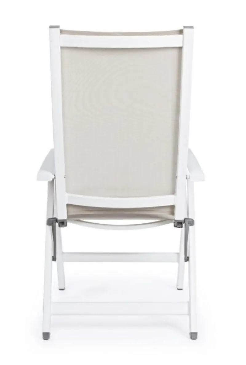 Outlet Bizzotto POLTRONA RECLINABILE IN ALLUMINIO PIEGHEVOLE BIANCA - CRUISE