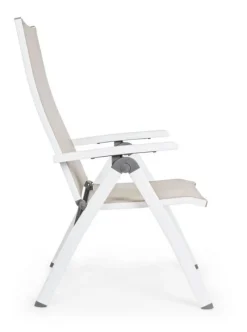 Outlet Bizzotto POLTRONA RECLINABILE IN ALLUMINIO PIEGHEVOLE BIANCA - CRUISE