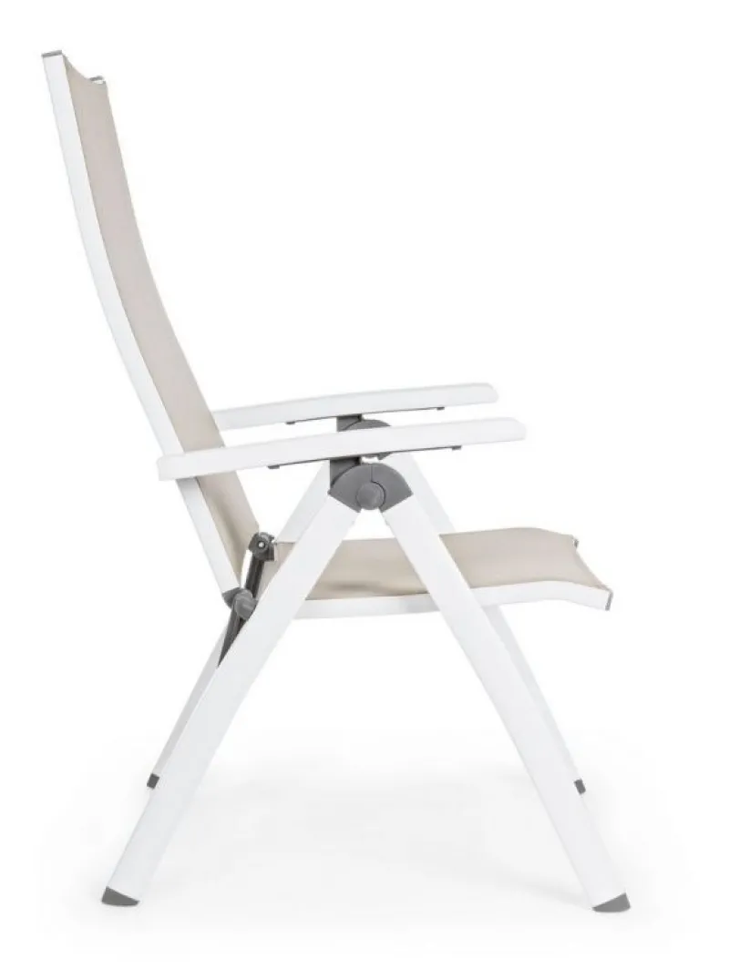 Outlet Bizzotto POLTRONA RECLINABILE IN ALLUMINIO PIEGHEVOLE BIANCA - CRUISE