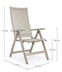 Bizzotto POLTRONA RECLINABILE IN ALLUMINIO PIEGHEVOLE - VICTOR