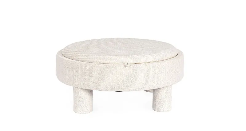 Clearance Bizzotto POUF TANYA C-VASS TONDO BIANCO
