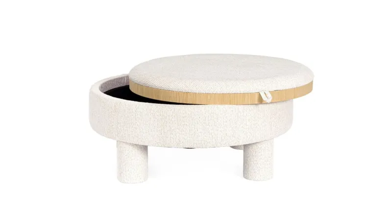 Clearance Bizzotto POUF TANYA C-VASS TONDO BIANCO