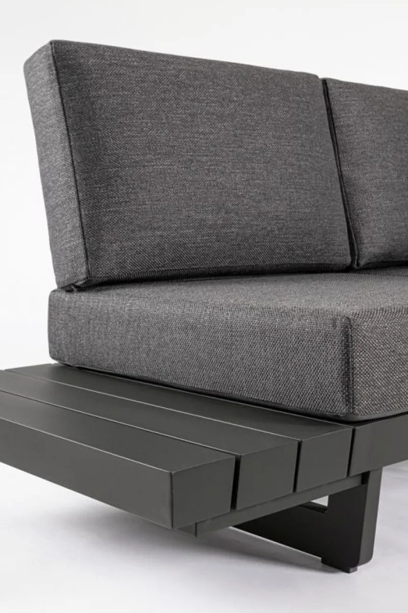 Outlet Bizzotto SALOTTO ANGOLARE IN ALLUMINIO ANTRACITE WG21 - INFINITY