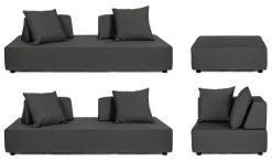 Clearance Bizzotto SALOTTO ANGOLARE IN TESSUTO PER ESTERNO ANTRACITE - PIPER