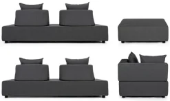 Clearance Bizzotto SALOTTO ANGOLARE IN TESSUTO PER ESTERNO ANTRACITE - PIPER