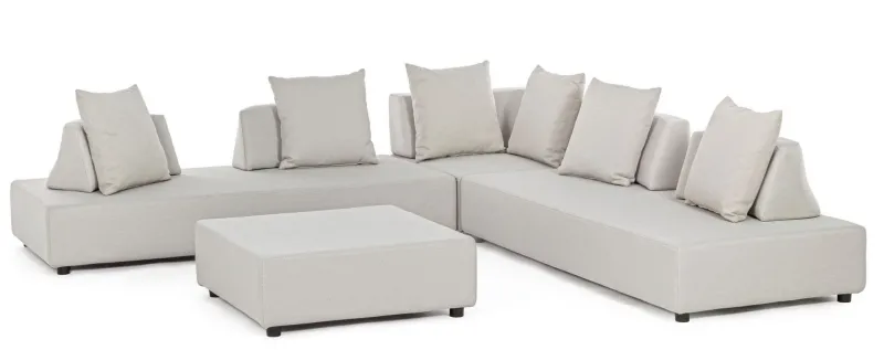 Best Bizzotto SALOTTO ANGOLARE IN TESSUTO PER ESTERNO COLOR SABBIA - PIPER