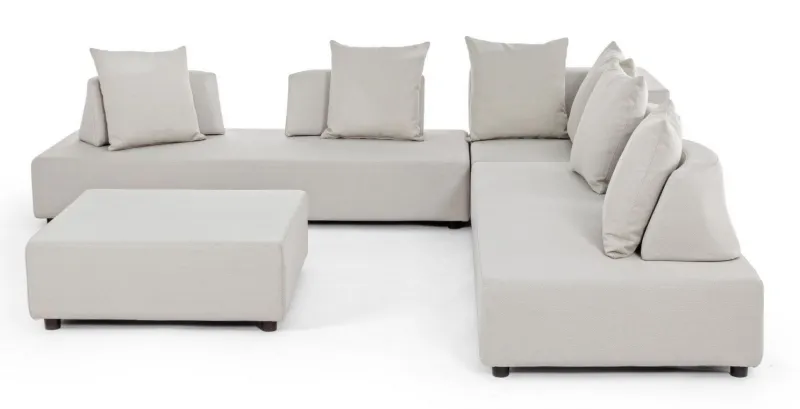 Best Bizzotto SALOTTO ANGOLARE IN TESSUTO PER ESTERNO COLOR SABBIA - PIPER