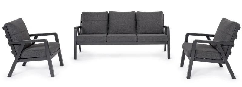 Outlet Bizzotto SALOTTO IN ALLUMINIO ANTRACITE JX55 - TRUMAN