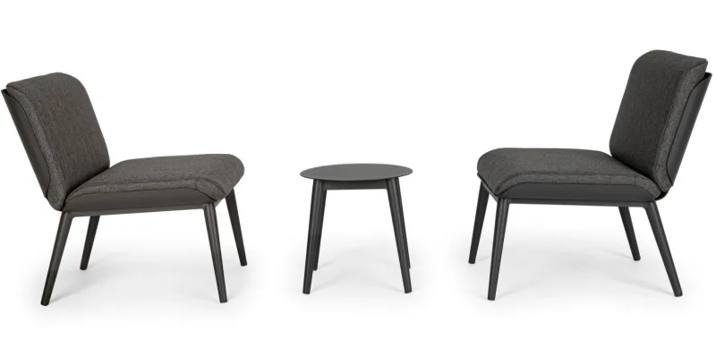 Outlet Bizzotto SALOTTO IN ALLUMINIO ANTRACITE WG21 - ISABELA