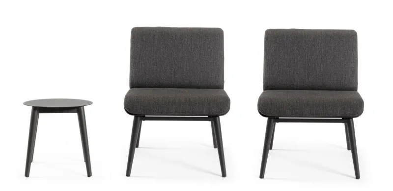 Outlet Bizzotto SALOTTO IN ALLUMINIO ANTRACITE WG21 - ISABELA