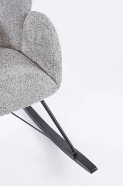 Outlet Bizzotto SEDIA A DONDOLO EFFETTO BOUCLE' GRIGIO CHIARO - SIBILLA