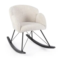 New Bizzotto SEDIA A DONDOLO EFFETTO BOUCLE' NATURALE - SIBILLA