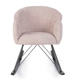 Discount Bizzotto SEDIA A DONDOLO EFFETTO BOUCLE' ROSA ANTICO - SIBILLA