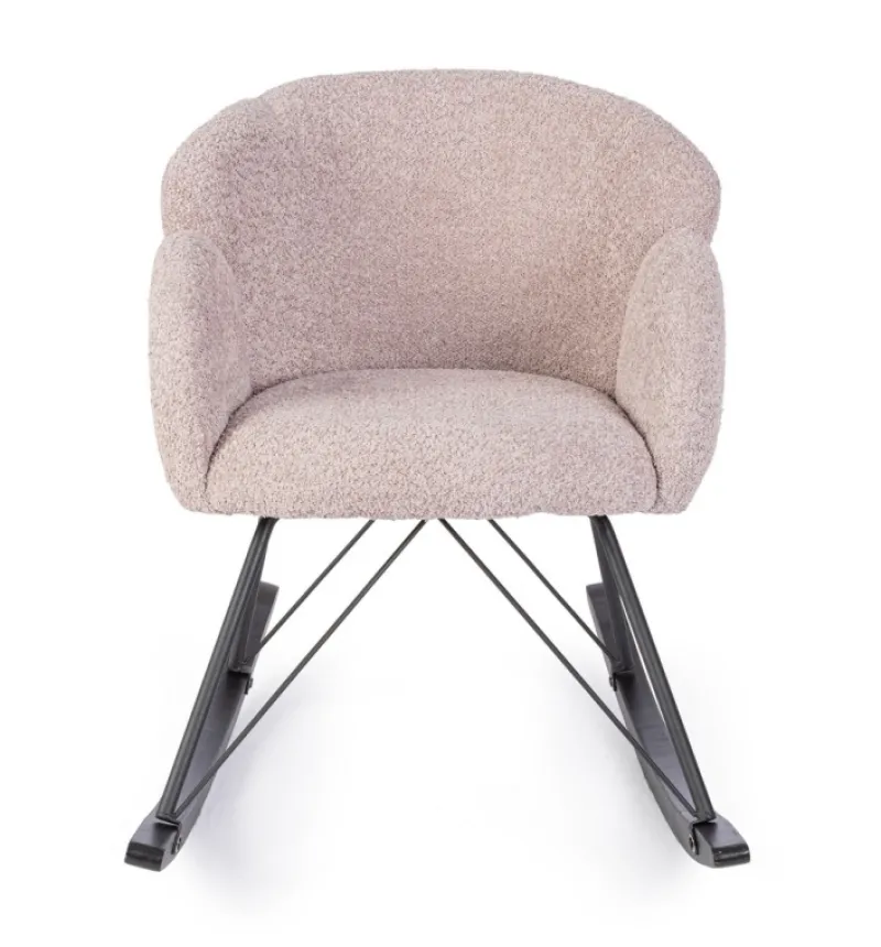 Discount Bizzotto SEDIA A DONDOLO EFFETTO BOUCLE' ROSA ANTICO - SIBILLA