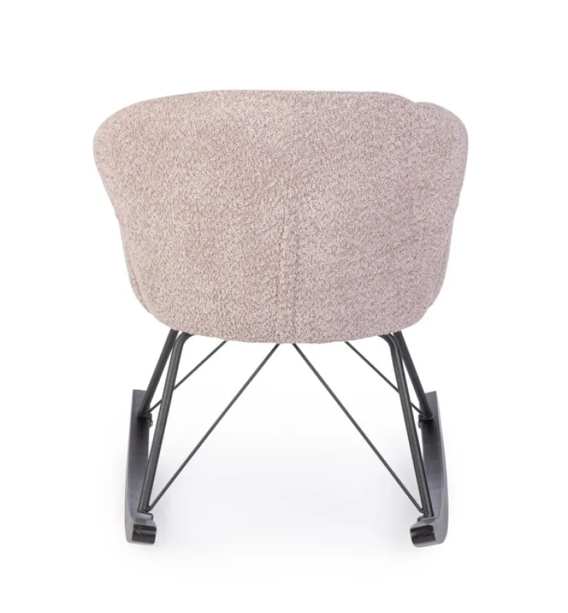 Discount Bizzotto SEDIA A DONDOLO EFFETTO BOUCLE' ROSA ANTICO - SIBILLA