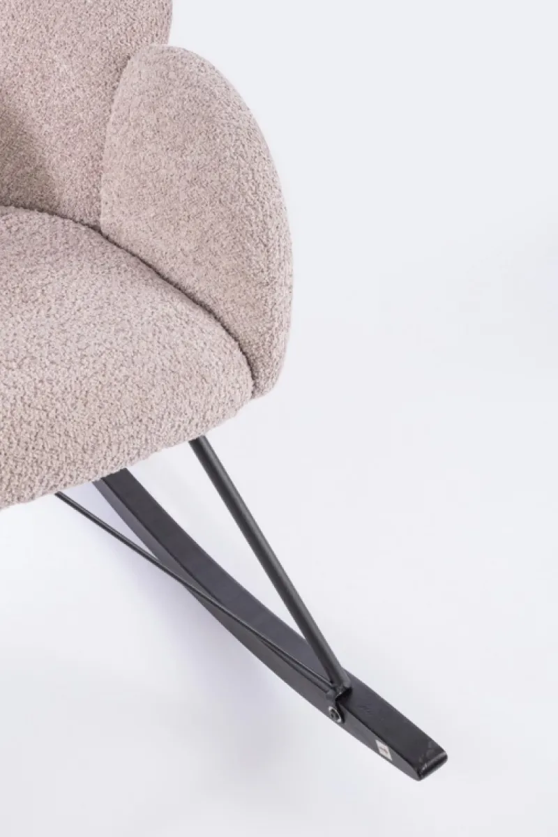 Discount Bizzotto SEDIA A DONDOLO EFFETTO BOUCLE' ROSA ANTICO - SIBILLA