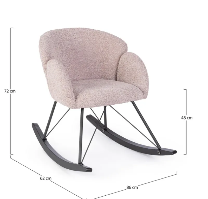 Discount Bizzotto SEDIA A DONDOLO EFFETTO BOUCLE' ROSA ANTICO - SIBILLA