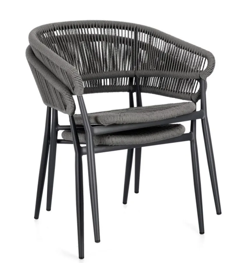 Bizzotto SEDIA C-BR ALGAIDA ANTRACITE/GRIGIO