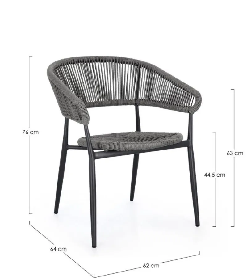 Bizzotto SEDIA C-BR ALGAIDA ANTRACITE/GRIGIO