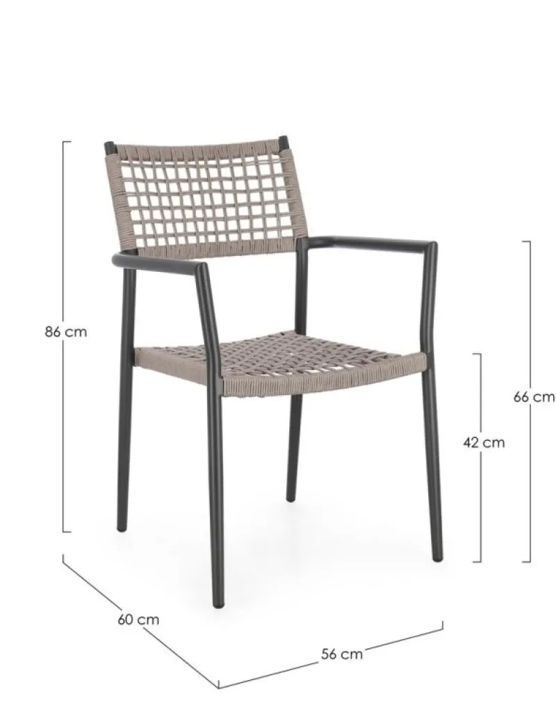 Online Bizzotto SEDIA C-BR CALETA ANTRACITE/KHAKI