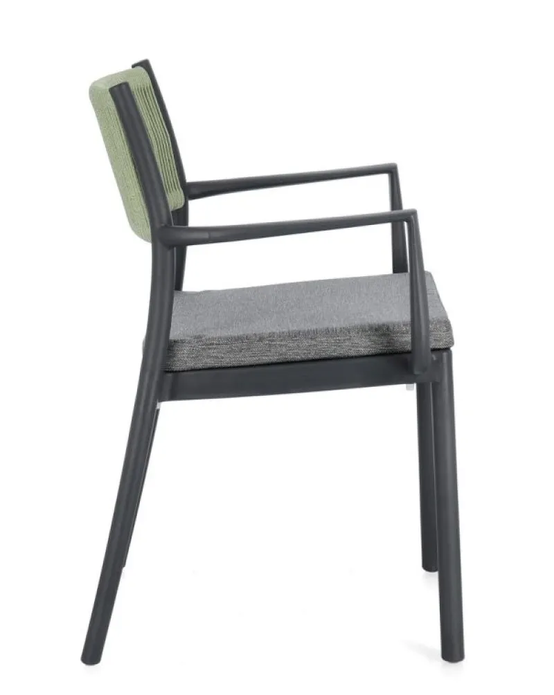 Discount Bizzotto SEDIA C-BR C-C ALVIN ANTRACITE/VERDE