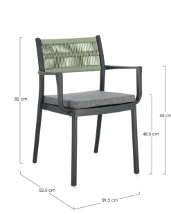 Discount Bizzotto SEDIA C-BR C-C ALVIN ANTRACITE/VERDE