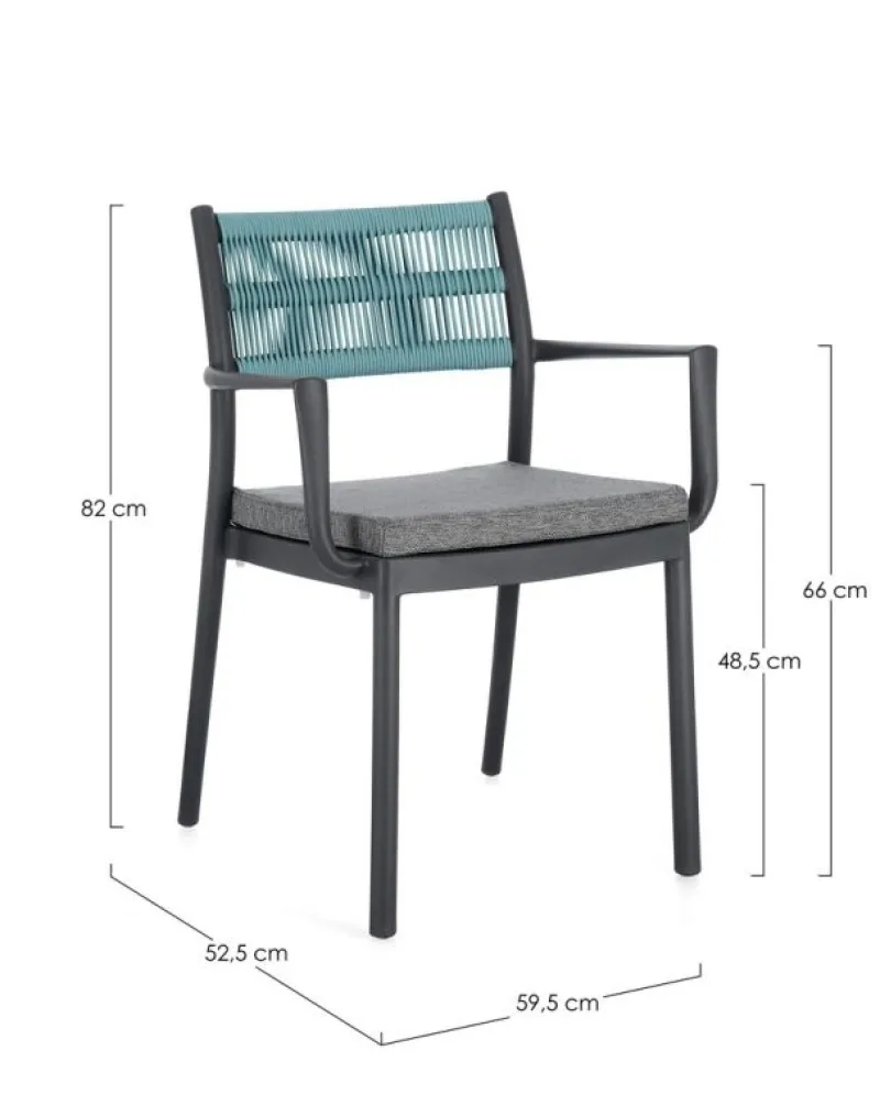 Best Bizzotto SEDIA C-BR C-C ALVIN ANTRACITE/AVIO