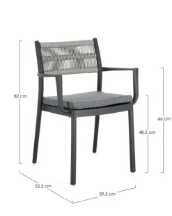 Outlet Bizzotto SEDIA C-BR C-C ALVIN ANTRACITE/GRIGIO CH