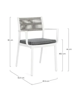 Hot Bizzotto SEDIA C-BR C-C ALVIN BIANCO/GRIGIO CH.