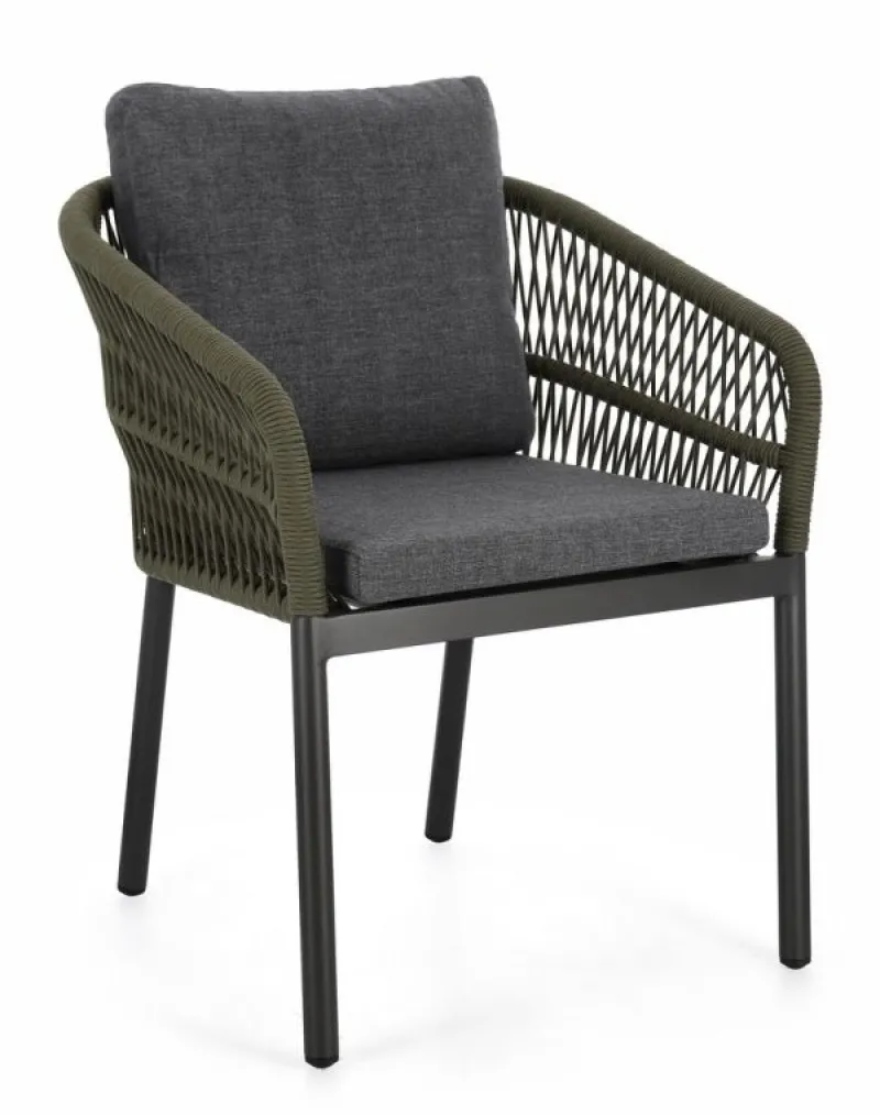 Outlet Bizzotto SEDIA C-BR C-C GALDANA ANTRACITE/VERDE